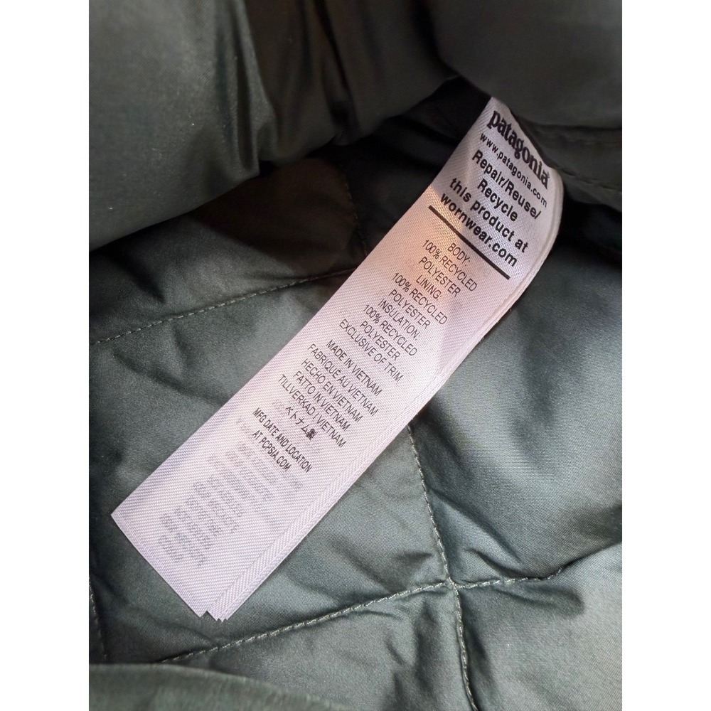 Patagonia Women's Diamond Quilted Parka Basin Green Size XL NWT ($269 Retail) - Picture 7 of 11